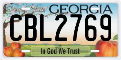 GA license plate CBL2769