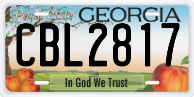 GA license plate CBL2817