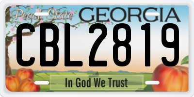 GA license plate CBL2819