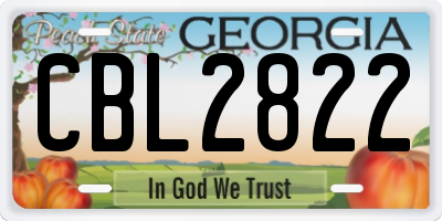 GA license plate CBL2822