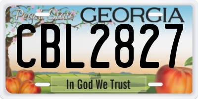 GA license plate CBL2827