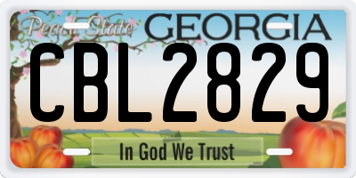 GA license plate CBL2829