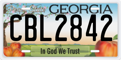 GA license plate CBL2842
