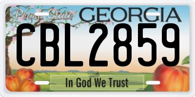 GA license plate CBL2859