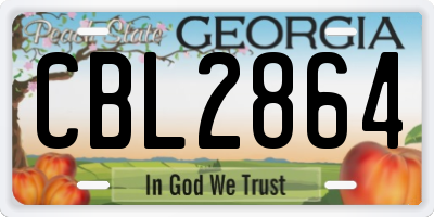 GA license plate CBL2864