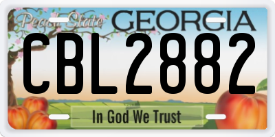 GA license plate CBL2882