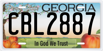GA license plate CBL2887