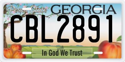 GA license plate CBL2891