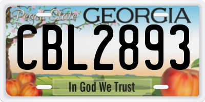 GA license plate CBL2893