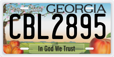 GA license plate CBL2895