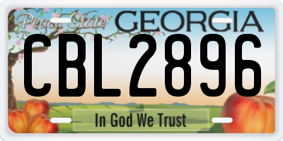 GA license plate CBL2896
