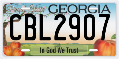 GA license plate CBL2907