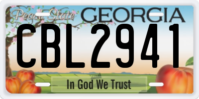 GA license plate CBL2941