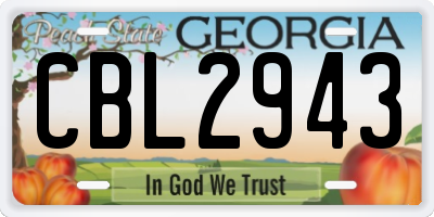 GA license plate CBL2943