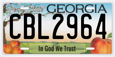 GA license plate CBL2964
