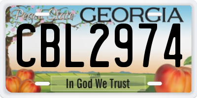 GA license plate CBL2974