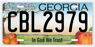 GA license plate CBL2979