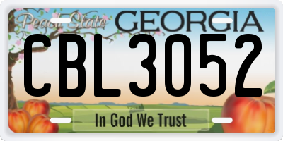 GA license plate CBL3052