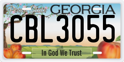 GA license plate CBL3055