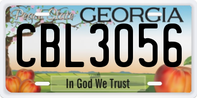 GA license plate CBL3056