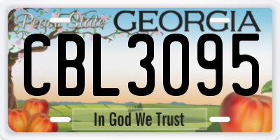 GA license plate CBL3095