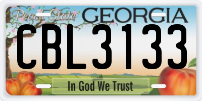 GA license plate CBL3133