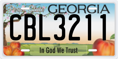 GA license plate CBL3211