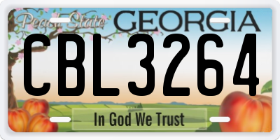 GA license plate CBL3264