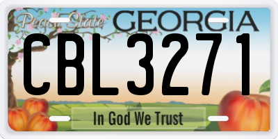 GA license plate CBL3271