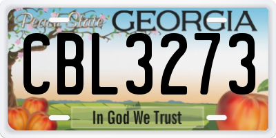 GA license plate CBL3273