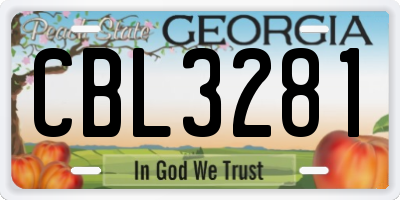 GA license plate CBL3281