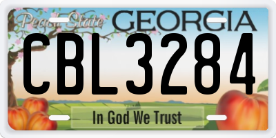 GA license plate CBL3284