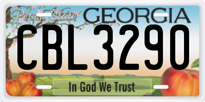 GA license plate CBL3290