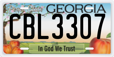 GA license plate CBL3307