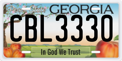 GA license plate CBL3330