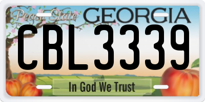 GA license plate CBL3339
