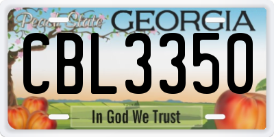GA license plate CBL3350