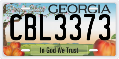 GA license plate CBL3373