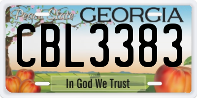 GA license plate CBL3383
