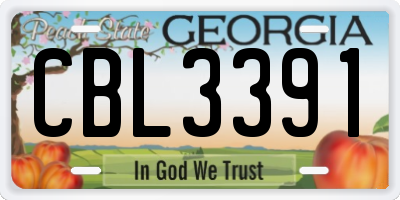 GA license plate CBL3391
