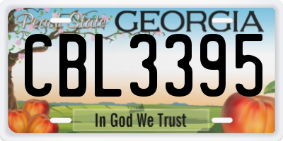 GA license plate CBL3395