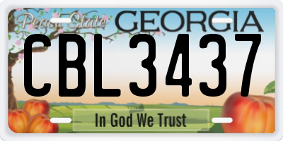 GA license plate CBL3437
