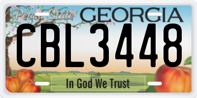 GA license plate CBL3448