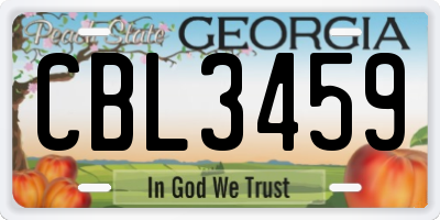 GA license plate CBL3459