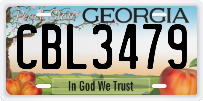 GA license plate CBL3479