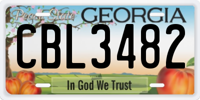 GA license plate CBL3482