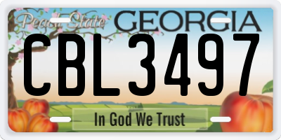 GA license plate CBL3497