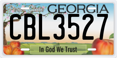 GA license plate CBL3527