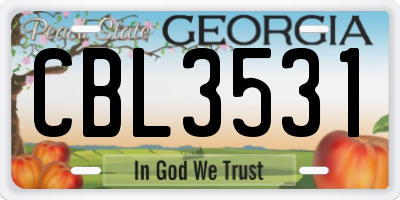 GA license plate CBL3531