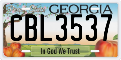 GA license plate CBL3537